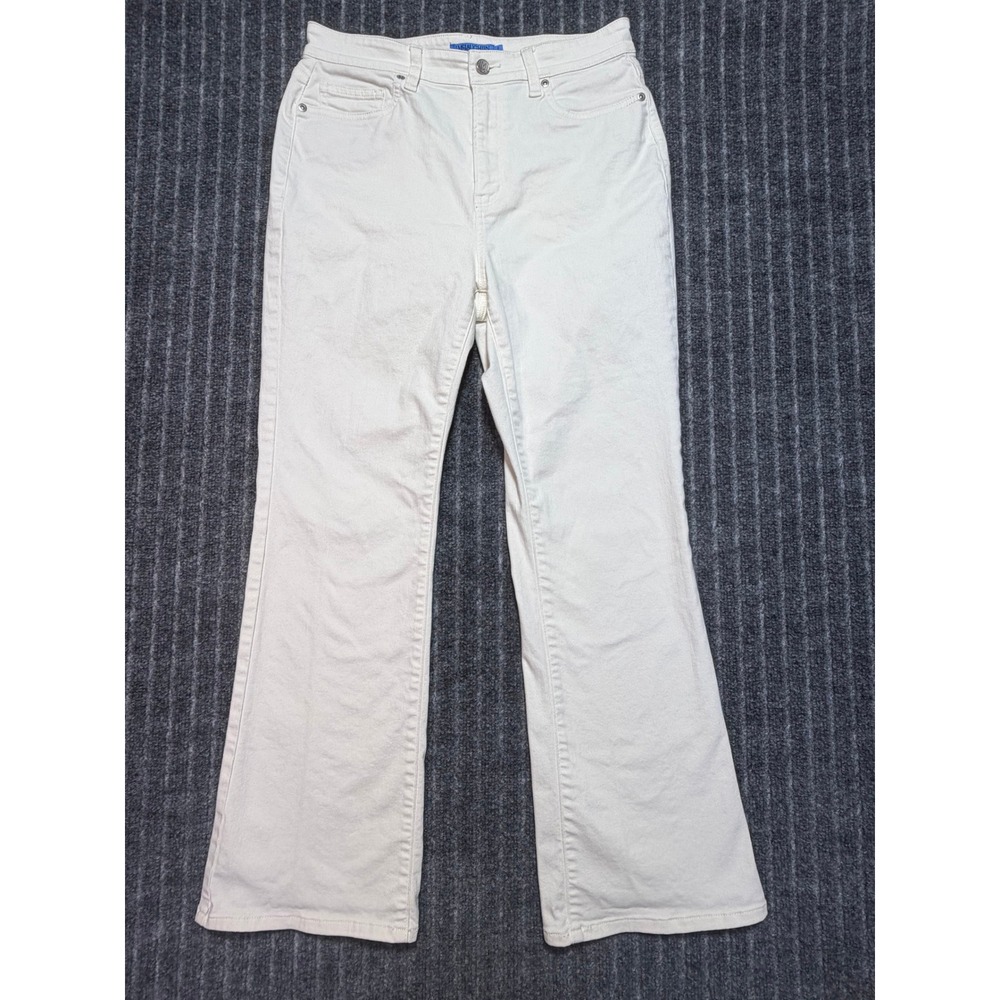 J.‎ McLaughlin White Solid Jeans Womens 8 Cotton Blend Casual Minimalist Preppy